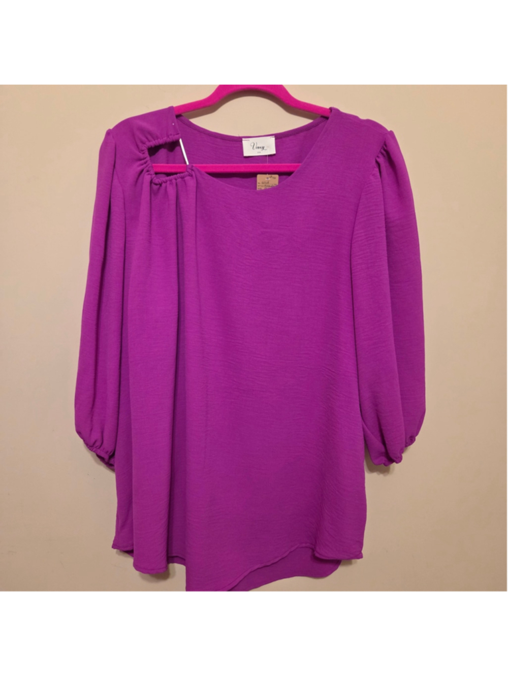 Women's Verxy Purple Blouse with Gold Hardware, Size 2X